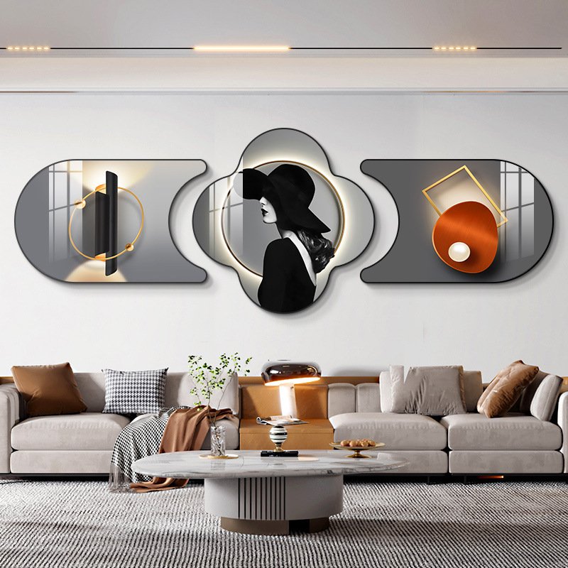 Modern living room decoration new fashion women luxury nordic decoration crystal porcelain diamond abstract painting