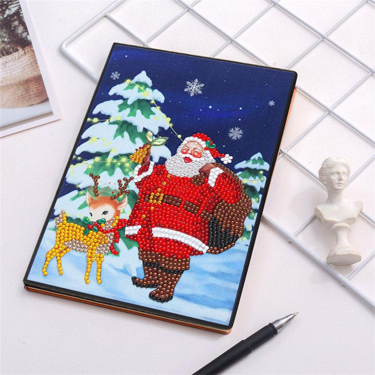 DIY Diamond Painting Crafts Christmas Gift Custom Notebook with Round Crystal Stones