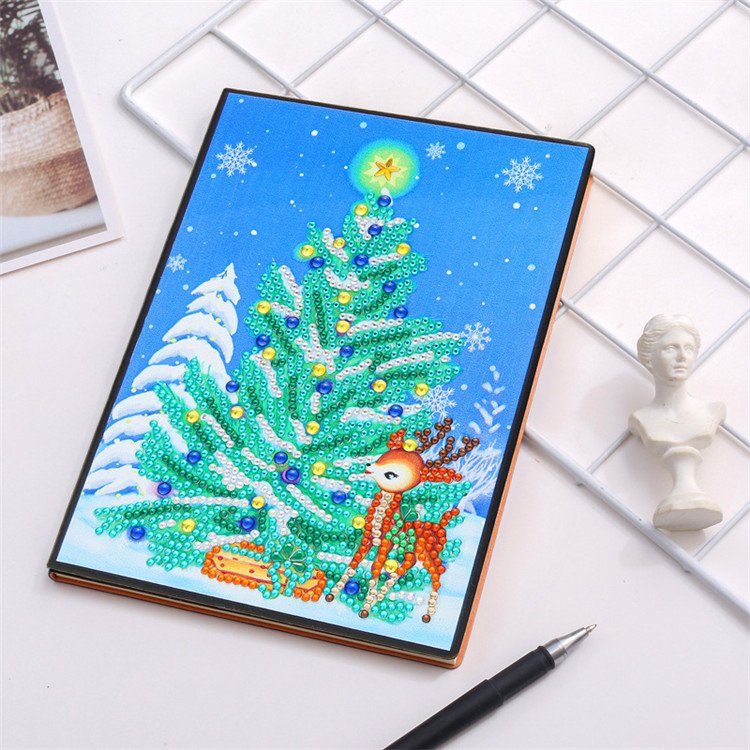 DIY Diamond Painting Crafts Christmas Gift Custom Notebook with Round Crystal Stones