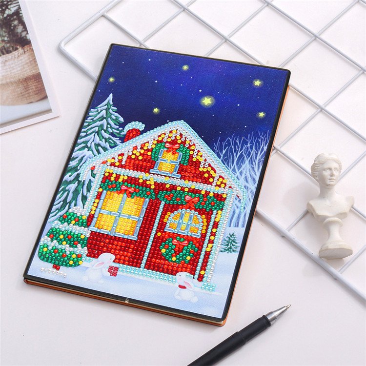DIY Diamond Painting Crafts Christmas Gift Custom Notebook with Round Crystal Stones