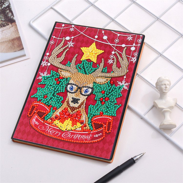 DIY Diamond Painting Crafts Christmas Gift Custom Notebook with Round Crystal Stones