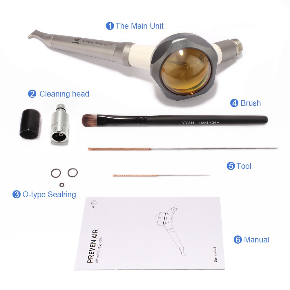 2 hole dentist medical 360 degree rotate air flow sandblasting gun prophy jet polishing intraoral chair unit prices