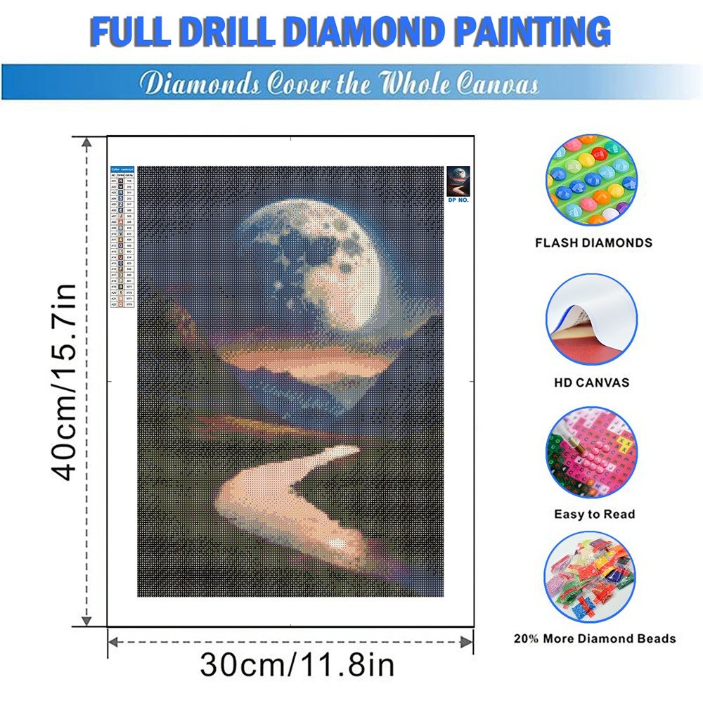 Diamond Painting Moon River Picture Of Rhinestones DIY Diamond Embroidery Scenery 2024 New Mosaic Handmade Gifts