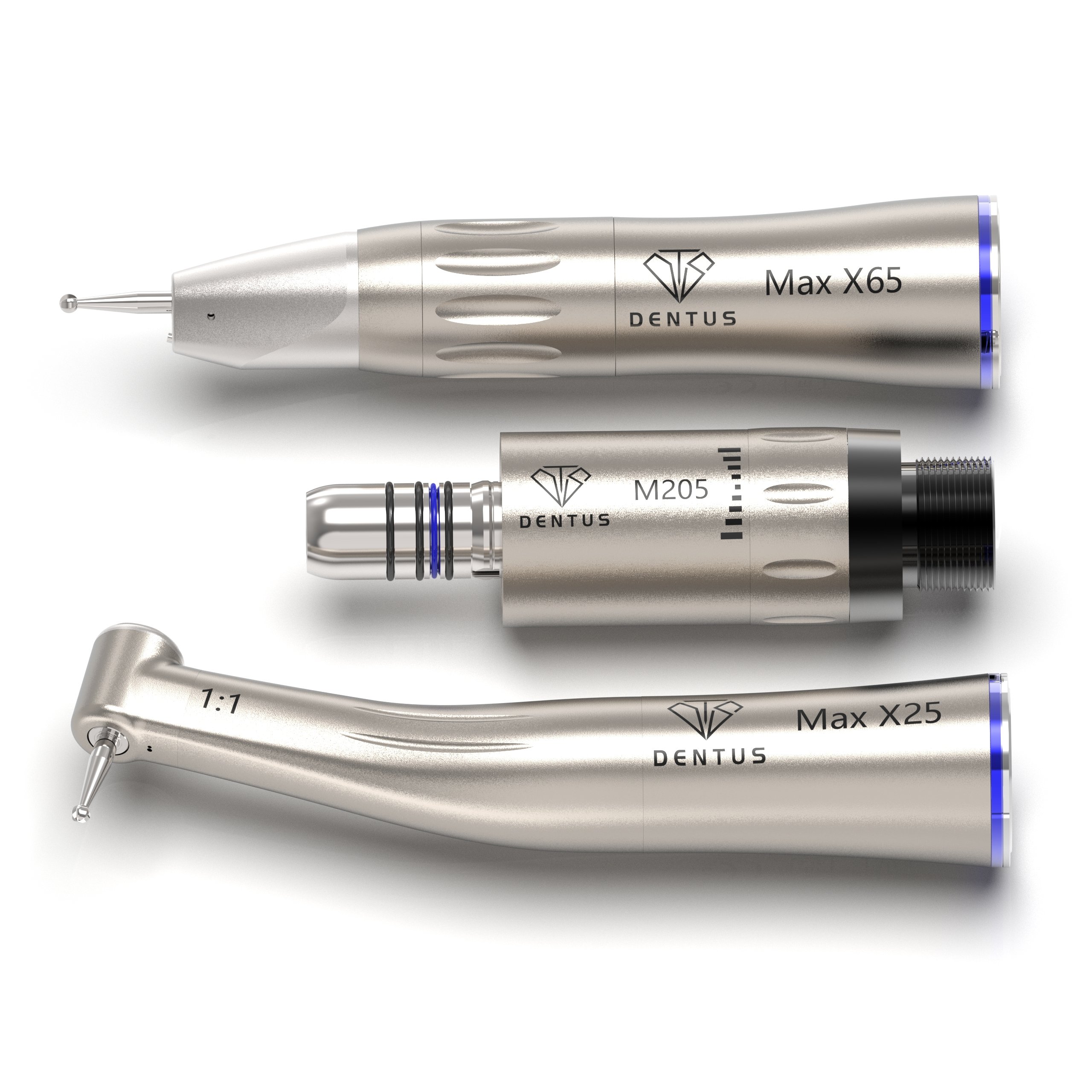 Air Motor LED Internal Sprayer 2/4/6 Hole Kit, M205LG 1:1 Right Angle Dental Handpiece Set