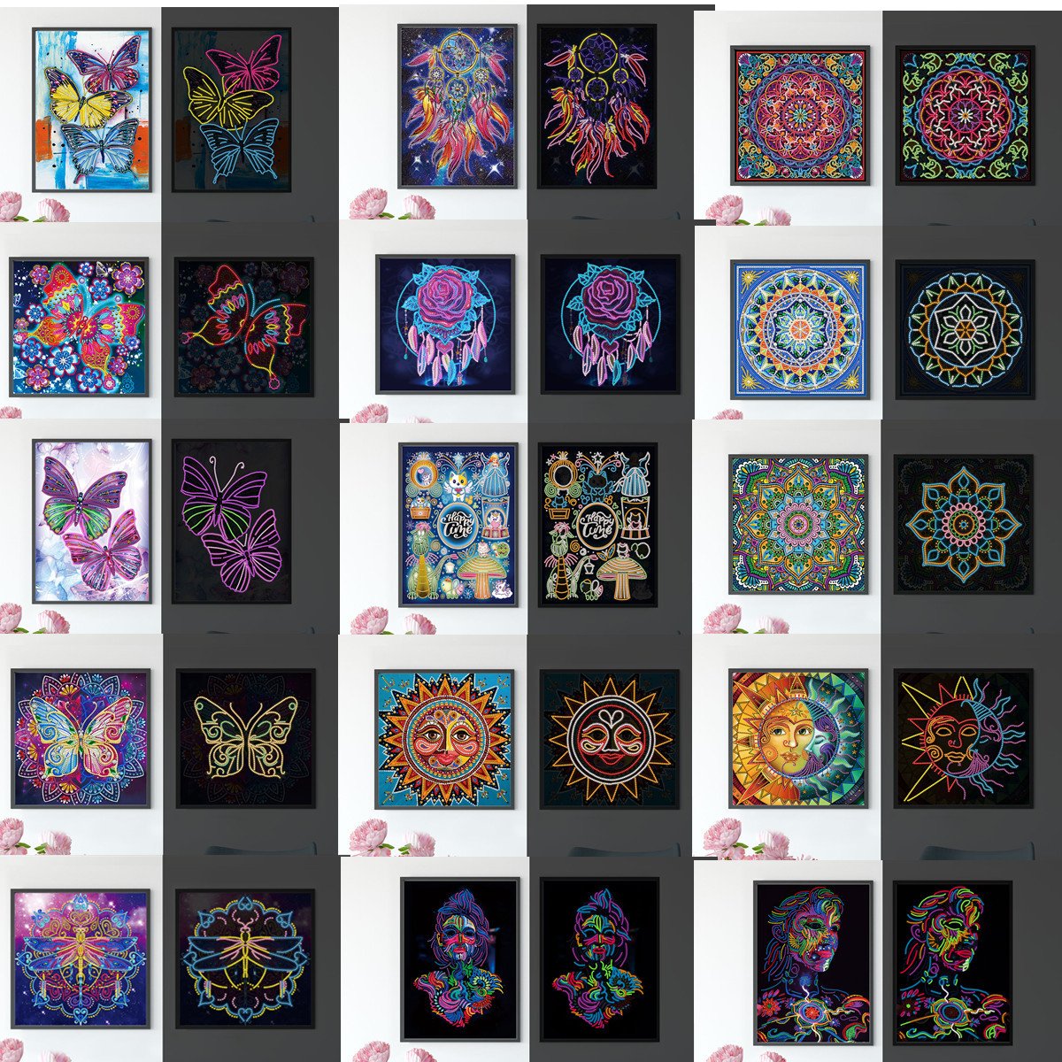 New 5D DIY Diamond Painting Luminous Glow In Night Shiny Special Diamond Painting For Living room