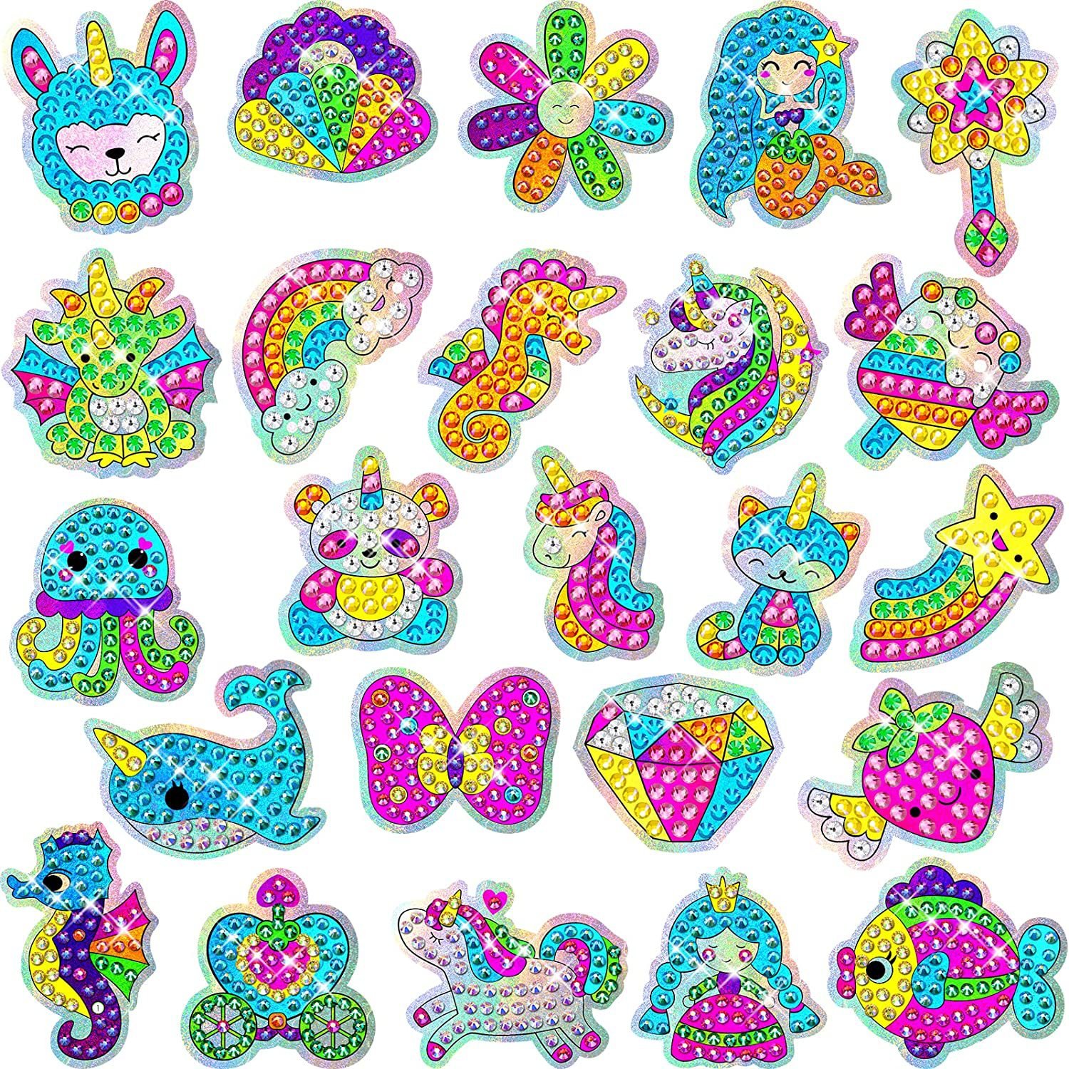 2024 New children's diamond painting set DIY stickers diamond painting figures Gem painting kits