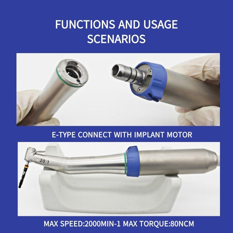 dental implant drill dental equipment contra angle 20:1 reduction speed implant dental handpiece Manufacturer