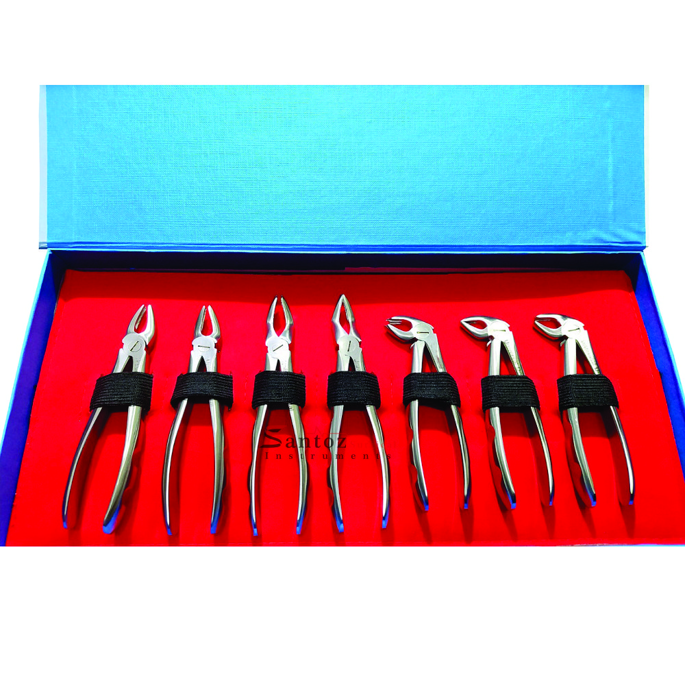 7 PCS Baby Extraction Forceps Kit Stainless Steel Dental Extraction Forceps Kit -Premium Oral Dental Instruments Set
