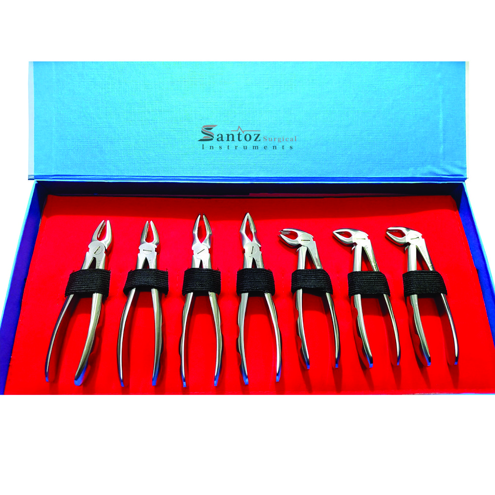 7 PCS Baby Extraction Forceps Kit Stainless Steel Dental Extraction Forceps Kit -Premium Oral Dental Instruments Set
