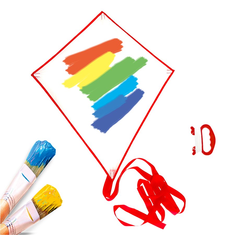 Teaching Diamond Flying toys DIY kites Hand-painted Graffiti Blank diamond kite