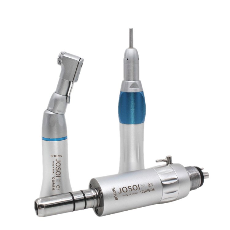 Aluminum Packing Dental LED High and Low Speed Handpiece Kit Air Motor Straight Contra Angle Student Study Set