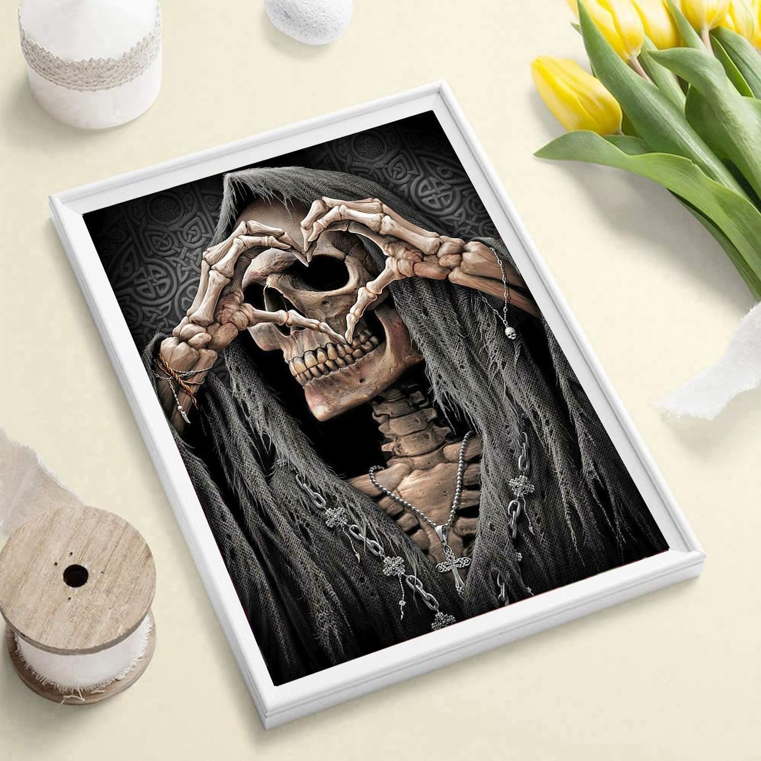 Bixin Skeleton Diamond Painting Beggar Skeleton Diamond Painting Dark Wind Diamond Painting 30*40cm