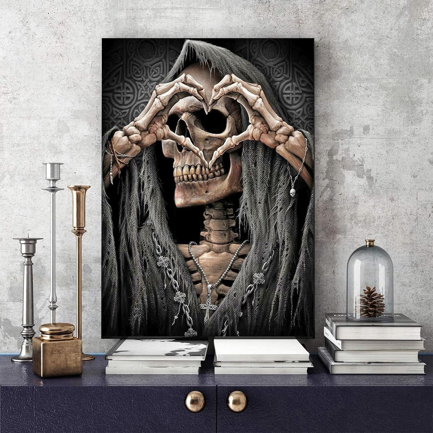 Bixin Skeleton Diamond Painting Beggar Skeleton Diamond Painting Dark Wind Diamond Painting 30*40cm