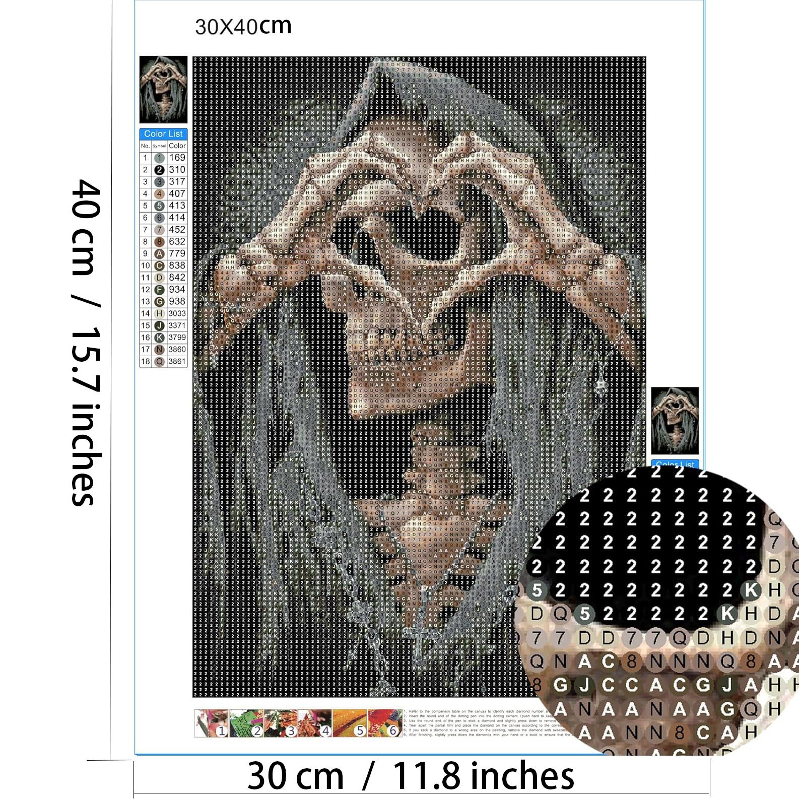 Bixin Skeleton Diamond Painting Beggar Skeleton Diamond Painting Dark Wind Diamond Painting 30*40cm