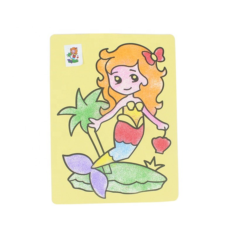 Hot Sale New Wholesale Eco-Friendly Safe Child Educational Colorful Lovely Sand Art Cards Diy Diamond Painting DIY Toy For Kids