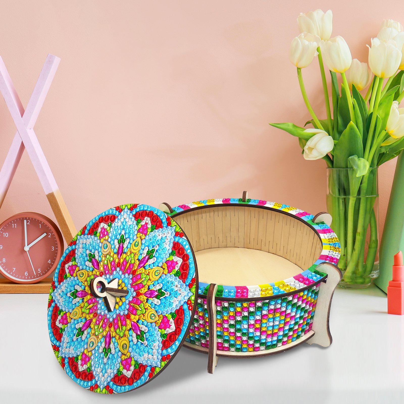 Special Shaped Crystal Rings Necklace Bracelet Gift Case DIY Diamond Art Painting Jewelry Storage Box