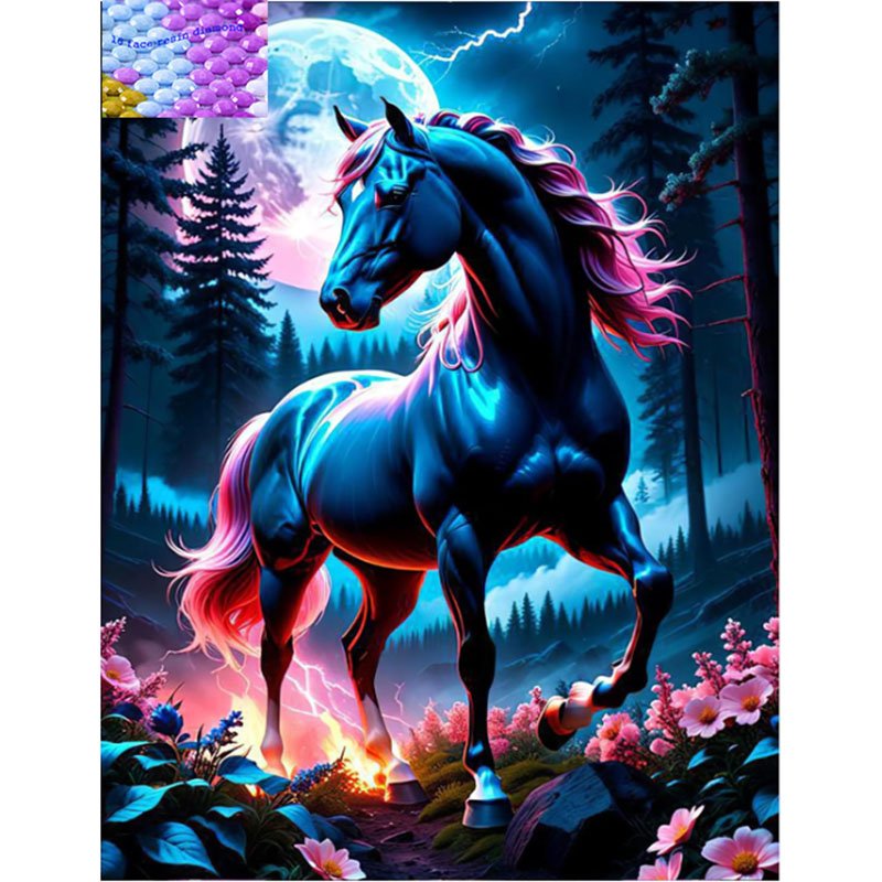 Hot sale horse full drill diamond panting kit gemstone art diamond painting wall art for home dec.