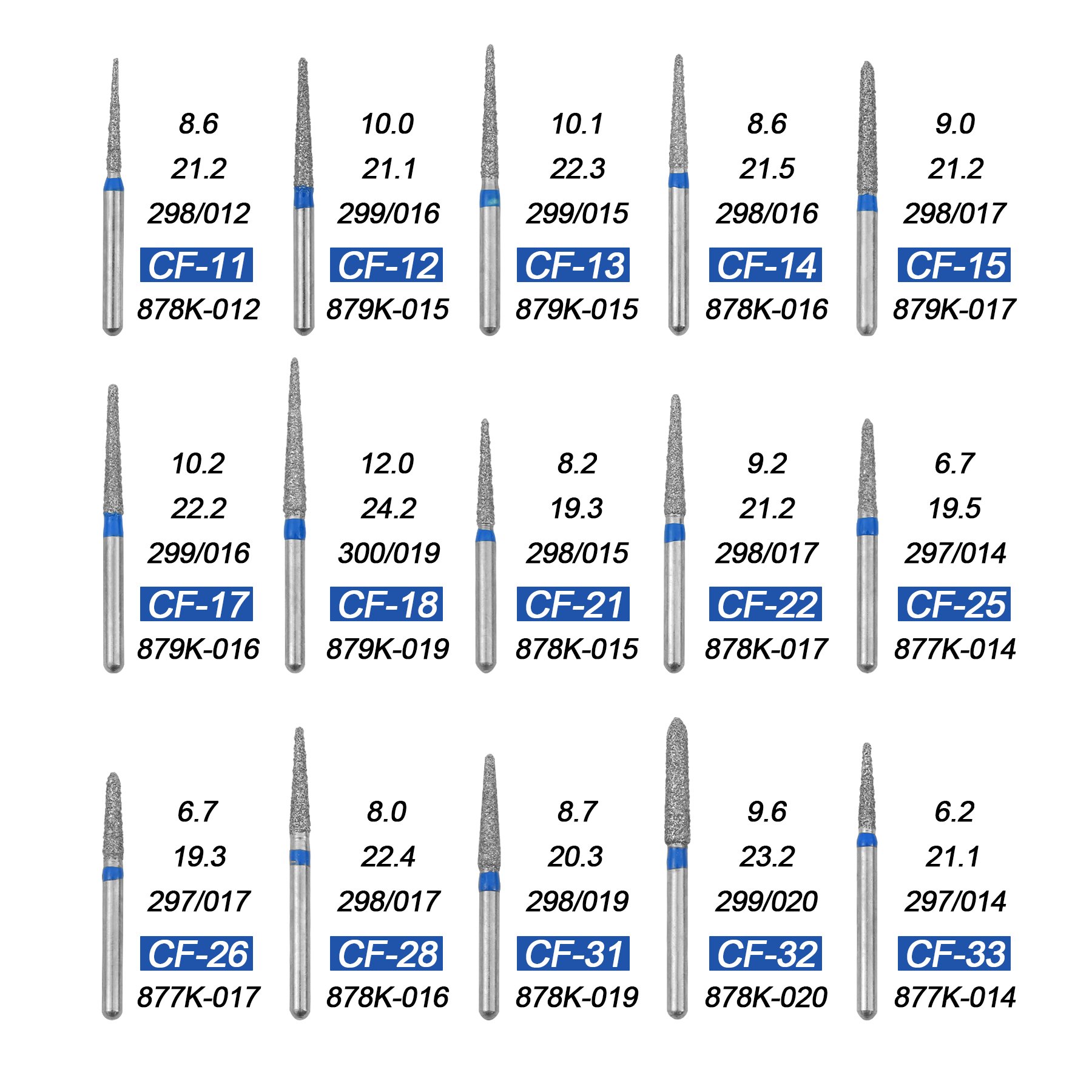 10pcs/Pack CF Type Dentistry Strawberries Drills FG Diamond Burs For High Speed Handpiece Dental Product