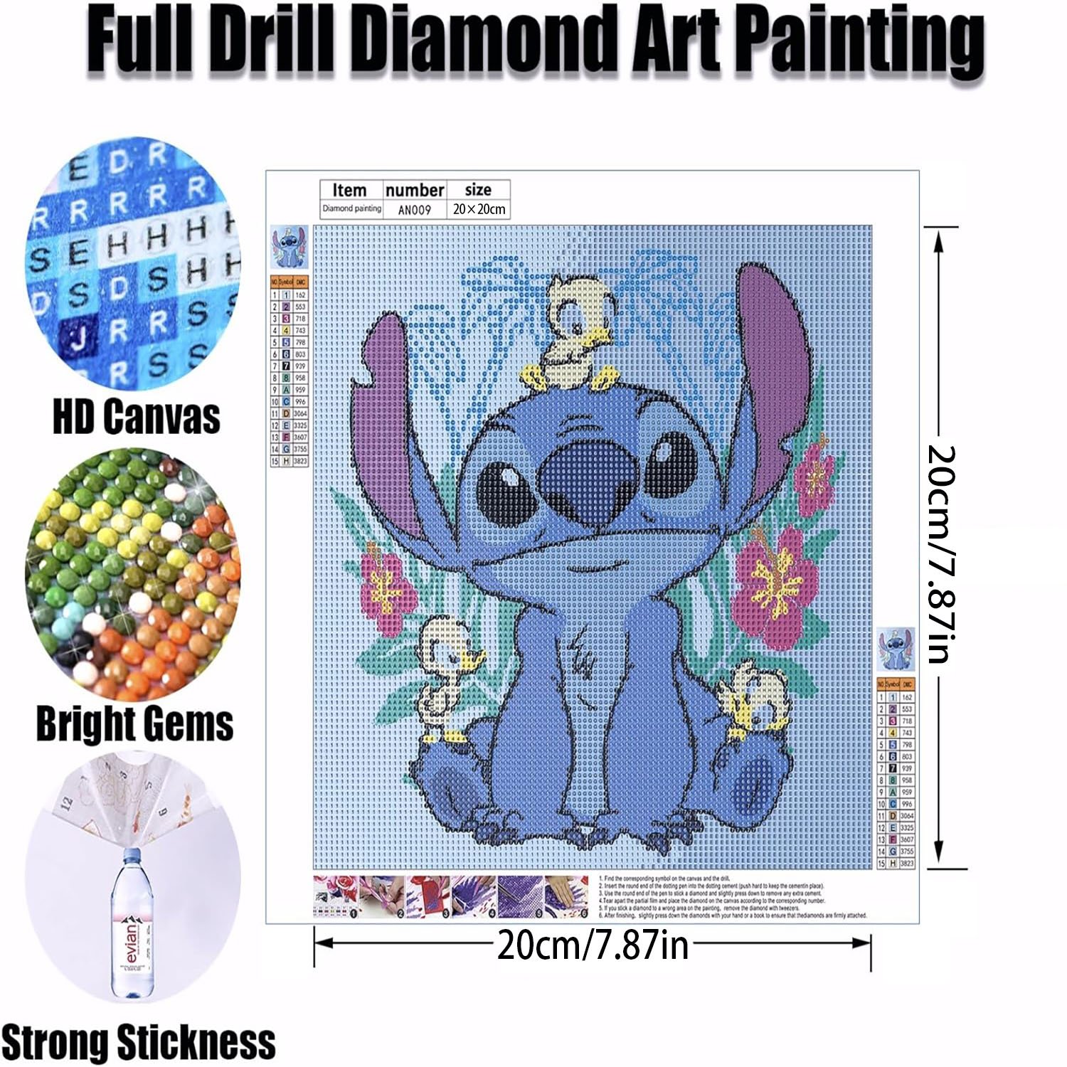 Stitch Group Statue Diamond Painting Cute Little Yellow Duck Diamond Painting Cartoon Anime Diamond Painting 20*20cm