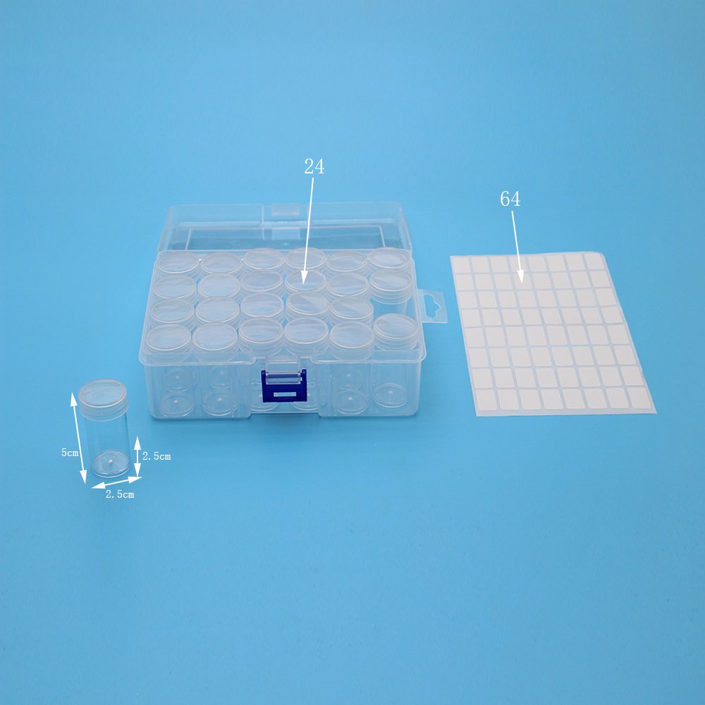 Diamond Painting Storage Box With 24 Plastic Bottles For Diamond Embroidery Accessories Jewelry Diamonds Storage Container