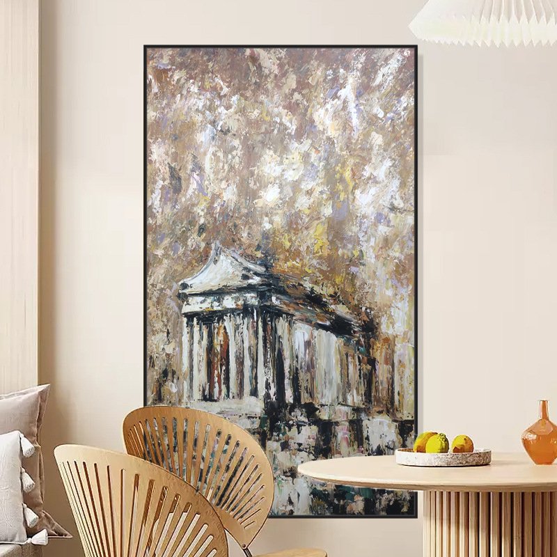Sell like hot cakes Abstract paintings for living room wall with frame hand painted canvas oil painting landscape