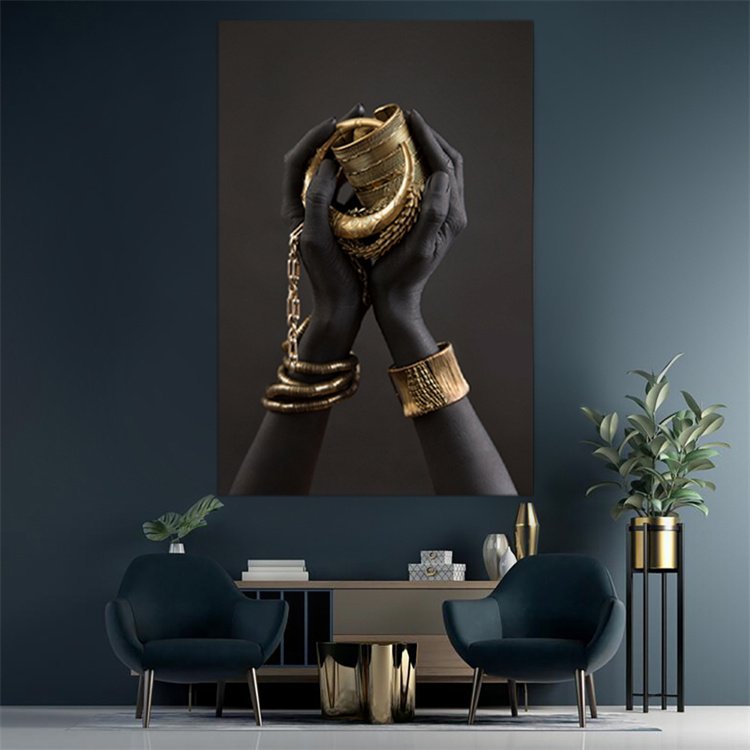 african Artwork figure print painting Wall Decoration black women portrait painting on canvas