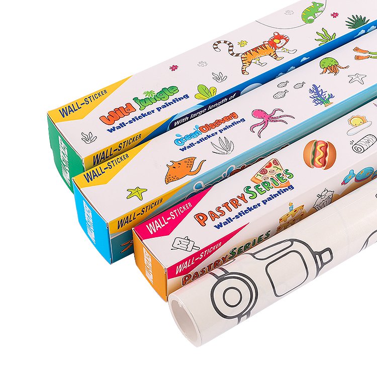 Children's Drawing Toy Long Custom New Design Painting Graffiti Wall Coloring Paper Scroll Kids Children Drawing Roll