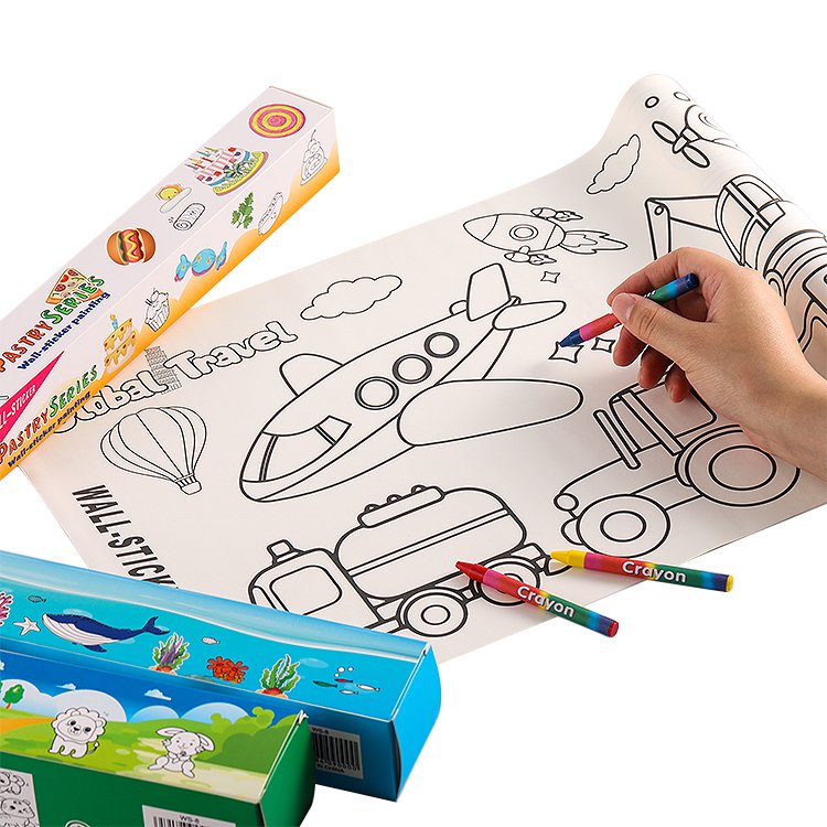 Children's Drawing Toy Long Custom New Design Painting Graffiti Wall Coloring Paper Scroll Kids Children Drawing Roll