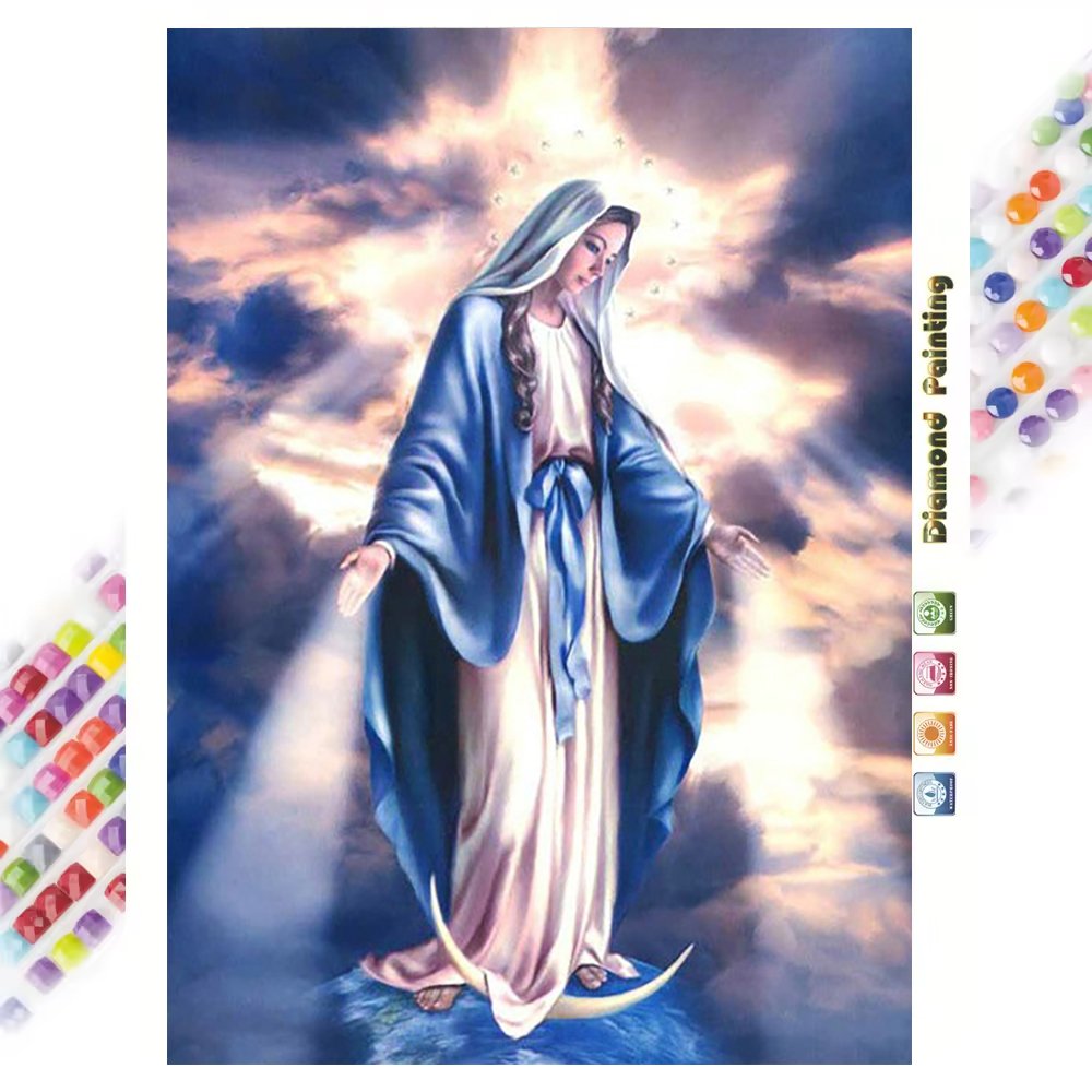 Religion Virgin Mary Diamond Art Painting Landscape 5D Diamond Painting DIY Full Drill Home Decoration Custom Picture Wholesale