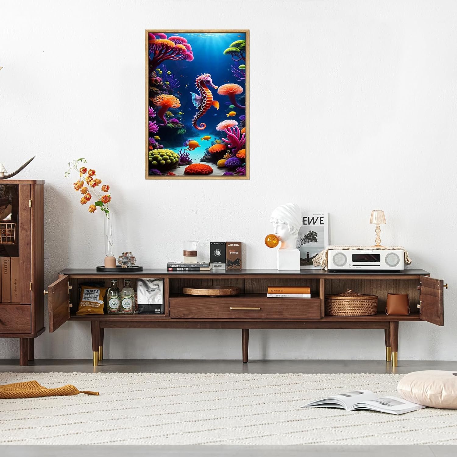 Adult Diamond Painting Set Deep Sea Seahorse Marine Life Round Diamond Art Set Diamond Painting Art Home Wall Decoration Gift