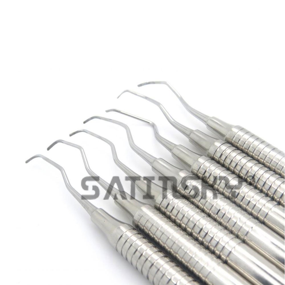 Hot Selling Diagnostic Examination Export Quality Wholesale Dental Gracey Curette Set Of 7 Periodontal Curettes Hollow Handle
