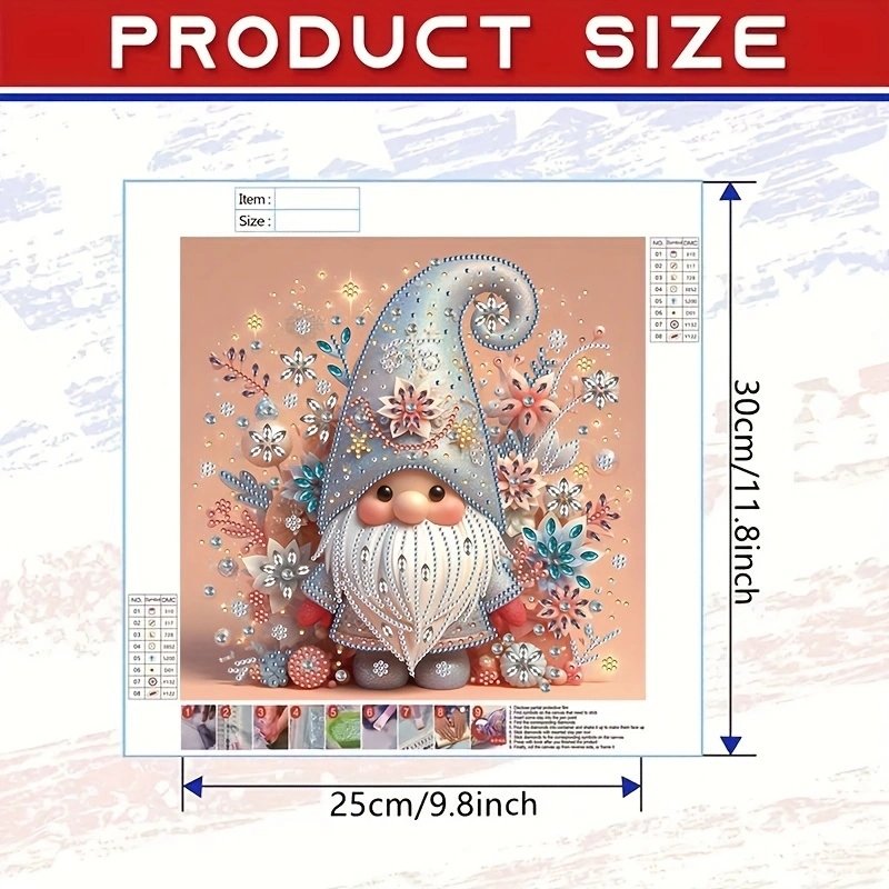 Christmas 5D Handpainted Santa Claus Diamond Painting Frameless Special Shaped Acrylic DIY Wall Decor Diamond Painting