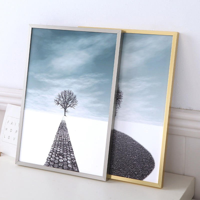 Wholesale Custom Brushed Gold And Silver High-grade Wall Metal Wrought Iron Aluminum Frame