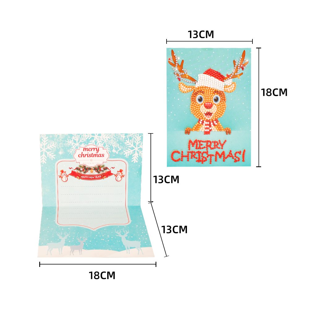 Diamond Painting Christmas Greeting Cards Cute Elk Greeting Cards 5d Diamond Painting handmade decoration greeting card