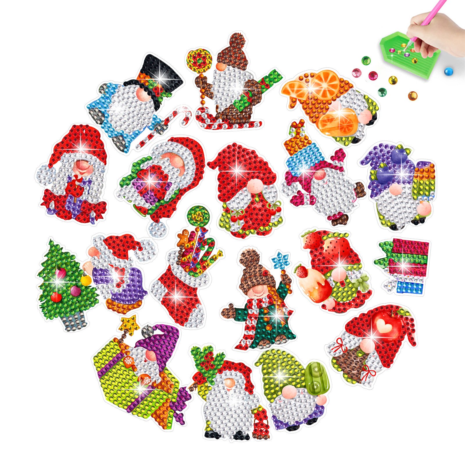 Christmas dwarf diamond painting DIY painting wall sticker children's handmade cartoon crystal sparkling diamond