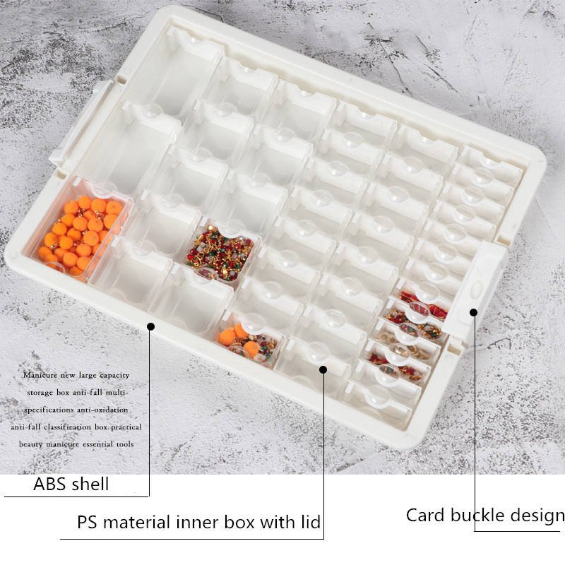 42/50/78 Grids Transparent Jewelry Storage Box Drill Containers for Diamond Painting Tool Nail Art Diamond Painting Beads Box