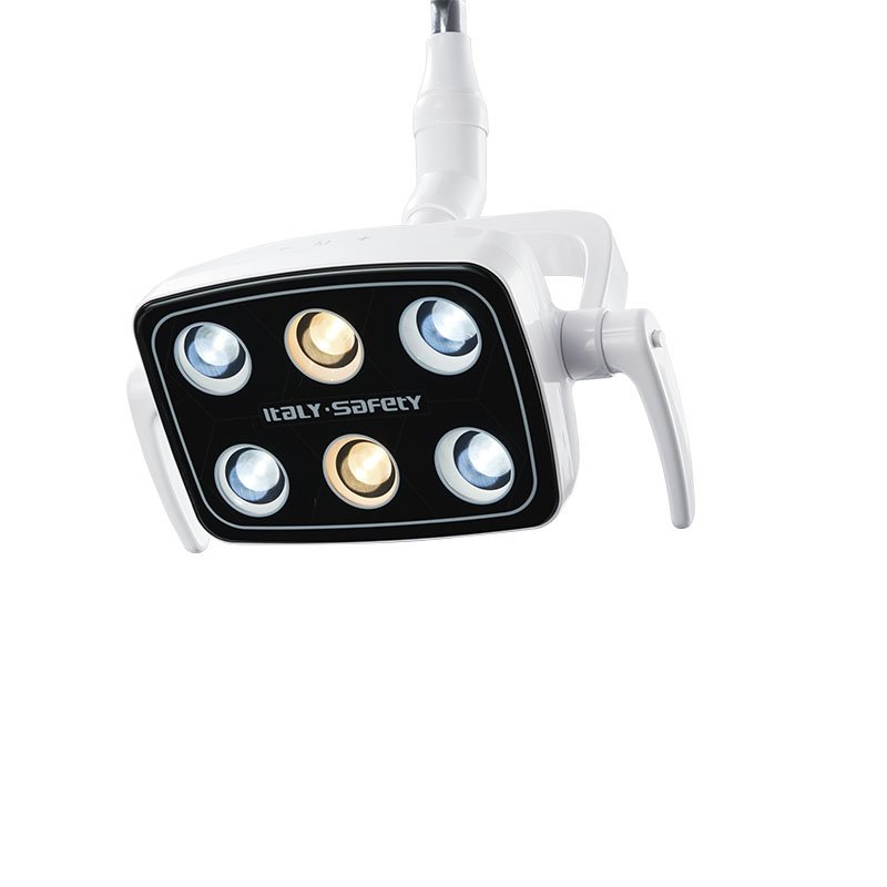 Luxury and many dentist choice Italy SAFETY dental chair with handpiece in the clinic