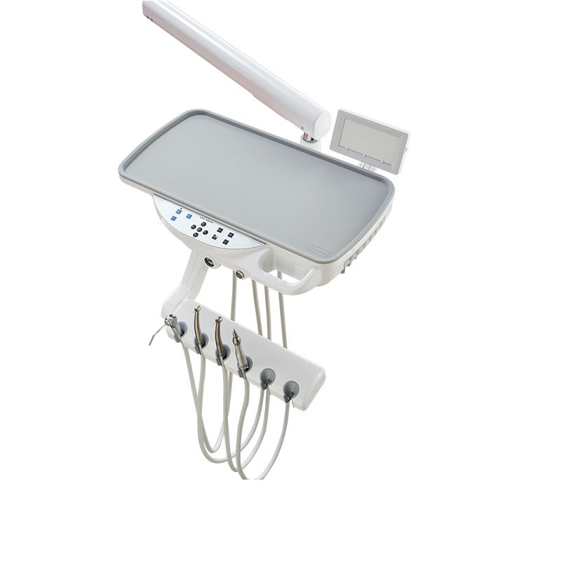 Luxury and many dentist choice Italy SAFETY dental chair with handpiece in the clinic