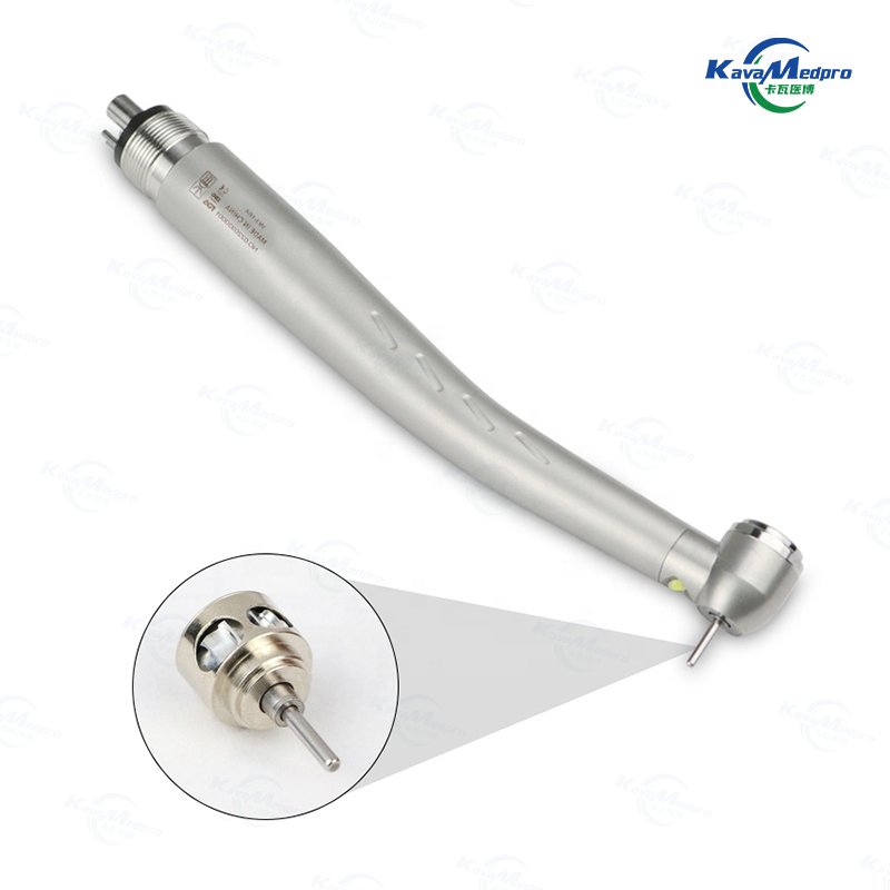 LXG016 Dental Handpiece 2/4 holes Push Button Turbine Stainless Steel Self-lighted Led High Speed Dental Hand Piece