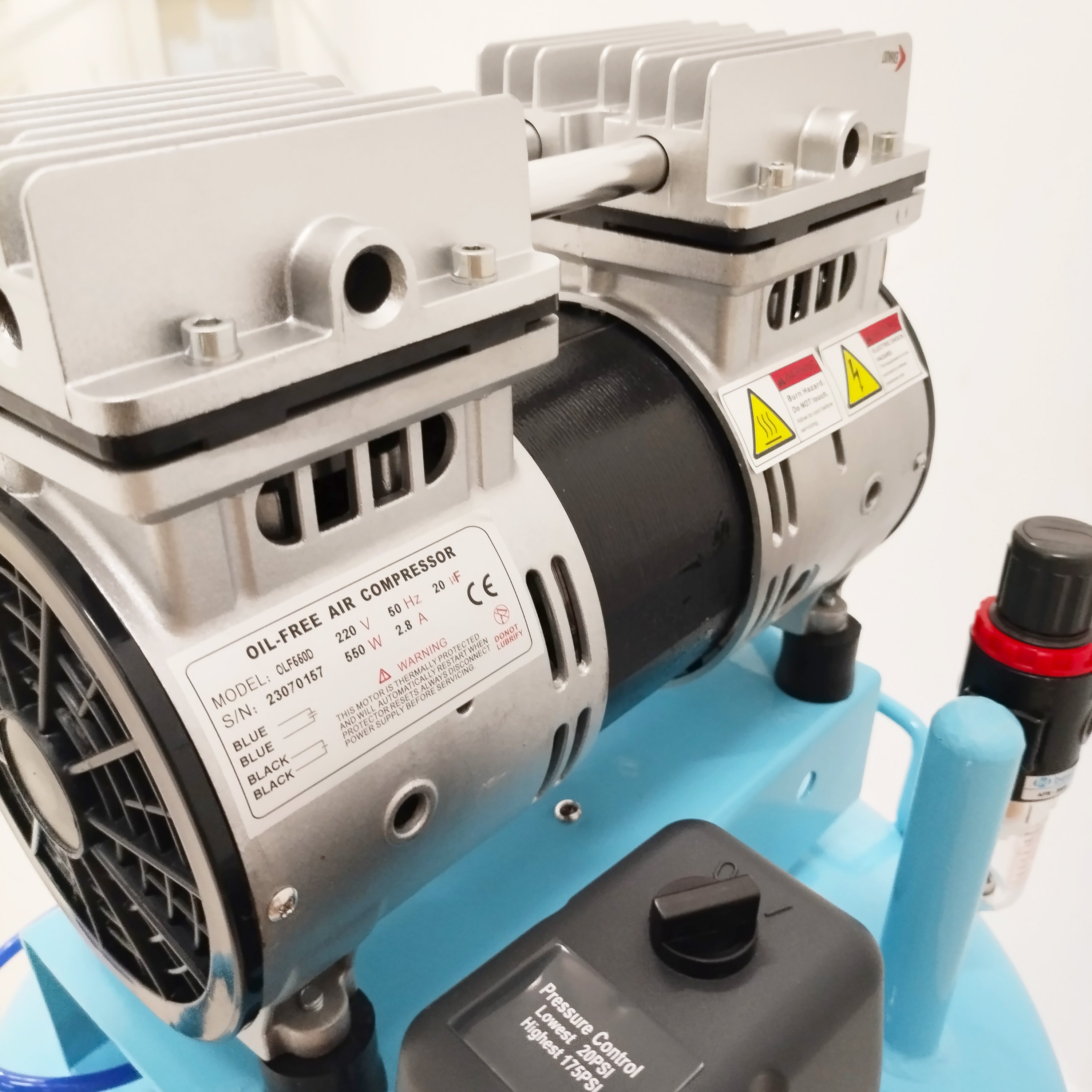 Industrial Dental Clinic Mini 40L Oil Free 130L/min Air Flow Pump High Speed Handpiece Oilless Silent Air Compressor With Valve