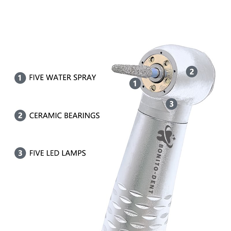 5LED Shadowless Lights High Speed Dental Handpiece 5 Water Spray WH Type Quick Coupling Handpiece Dental Air Turbine