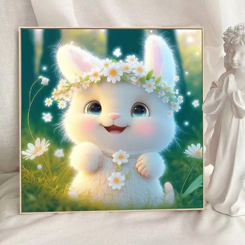 Direct Factory Supply High Quality 5D Diamond Painting Rabbit Canvas Modern Style Cute New Type 5D Diamond Painting