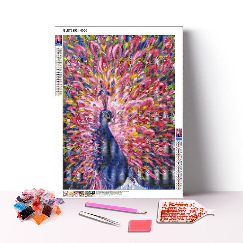 Colorful Peacock DIY 5D Diamond Painting Kits Art Picture Round Full Drill Diamond Painting for Home Decor