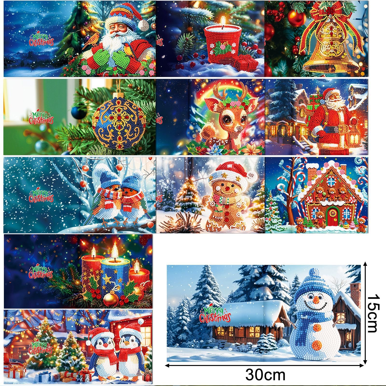 Custom Diamond Birthday Christmas Greeting Card Handmade Diamond Painting Cards Gifts Kits