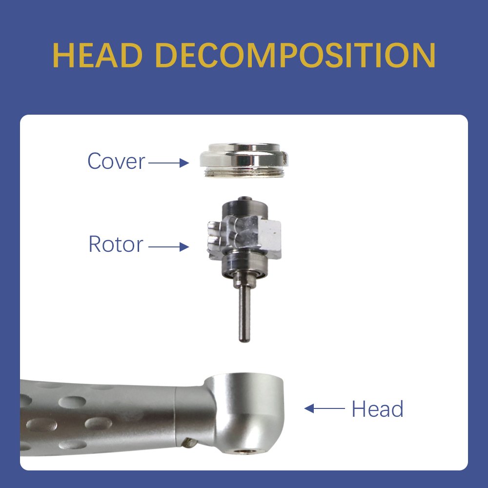 Dental LED High Speed Handpiece Self-Power E-Generator Push Button Ceramic Bearing Cartridge Air Turbine with 4 Water Spray