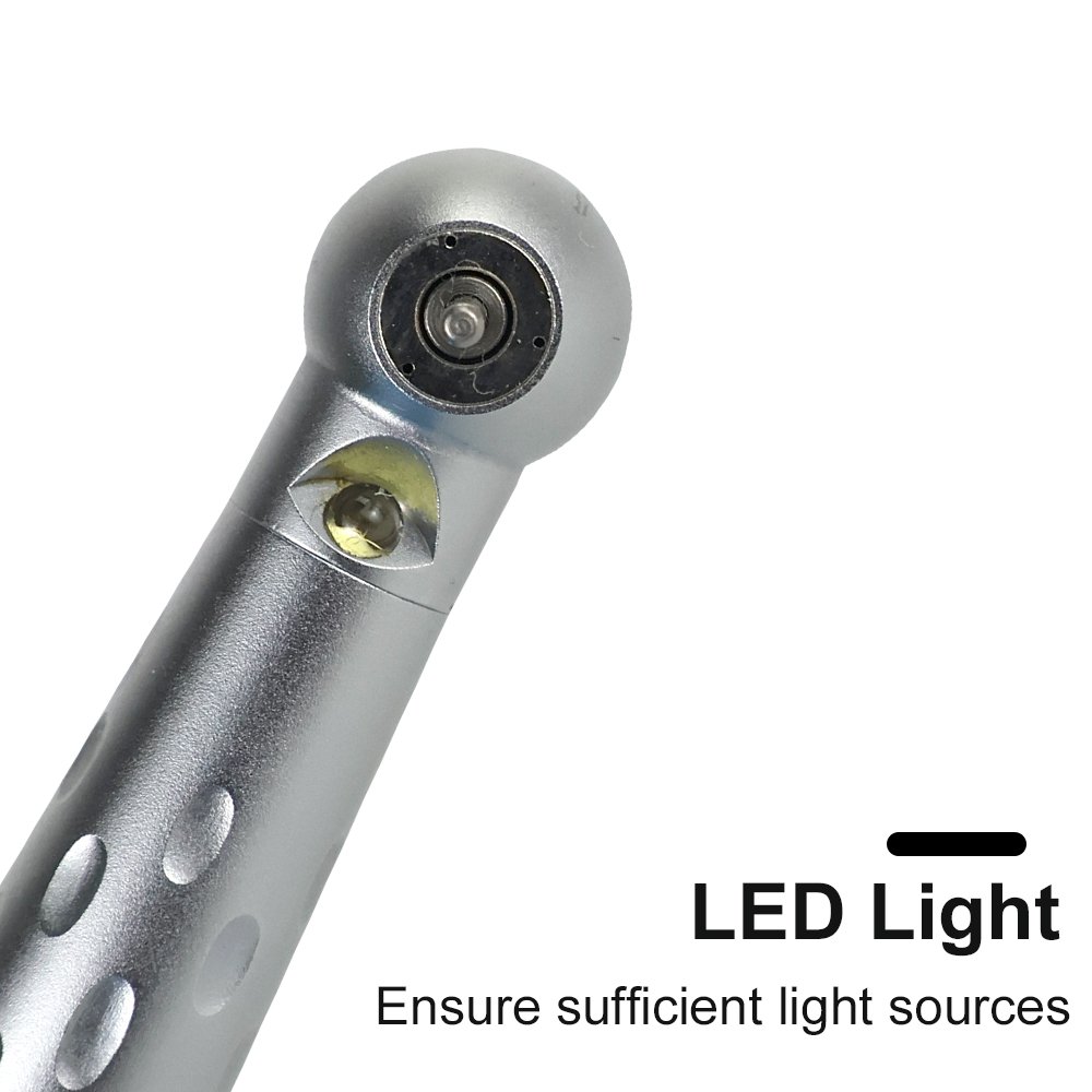 Dental LED High Speed Handpiece Self-Power E-Generator Push Button Ceramic Bearing Cartridge Air Turbine with 4 Water Spray