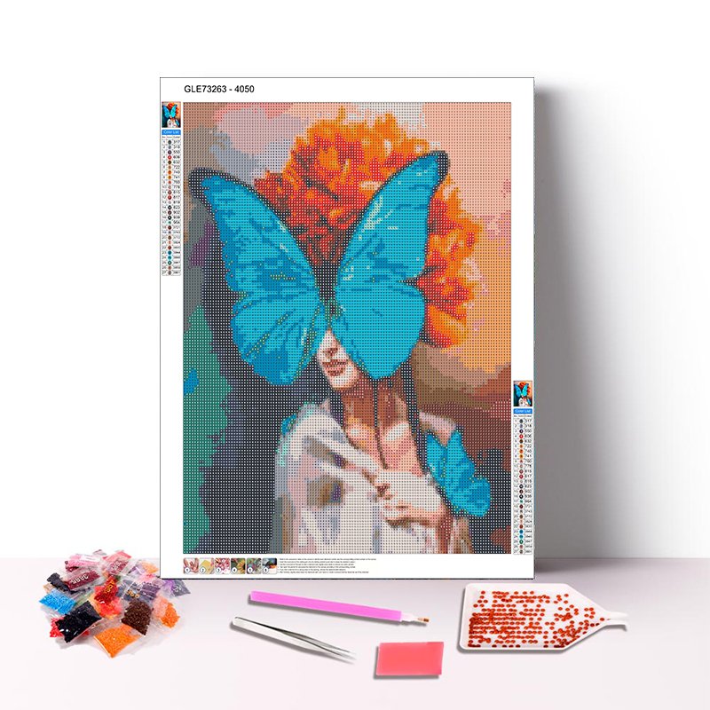 Wholesale 5D Diamond Painting Kits Butterfly And Girl Art Picture Round Drill Diamond Painting For Adults Beginners