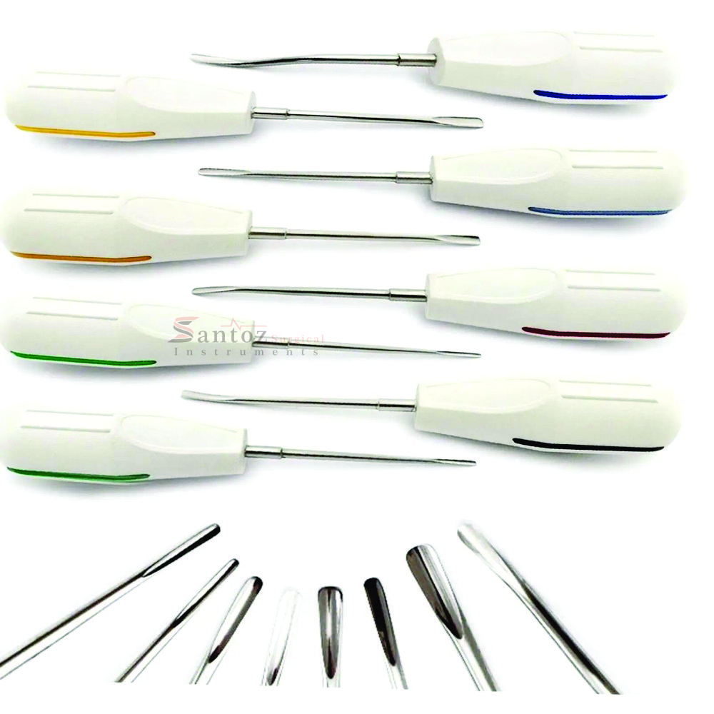 Dental Luxating Lift Elevators Curved Root Clareador with Plastic Handle Manual Power Source Surgical Instrument for Dentist Use