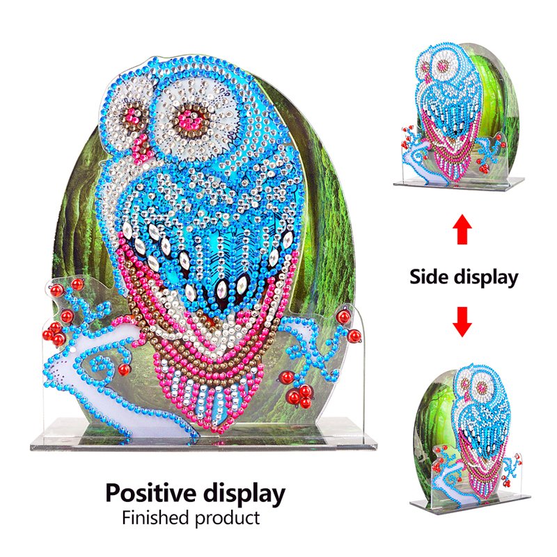 DIY 5d Diamond Painting 3d Three-Dimensional Puzzle Special Shaped Diamond Acrylic Puzzle Owl Picture Crystal Home Decoration