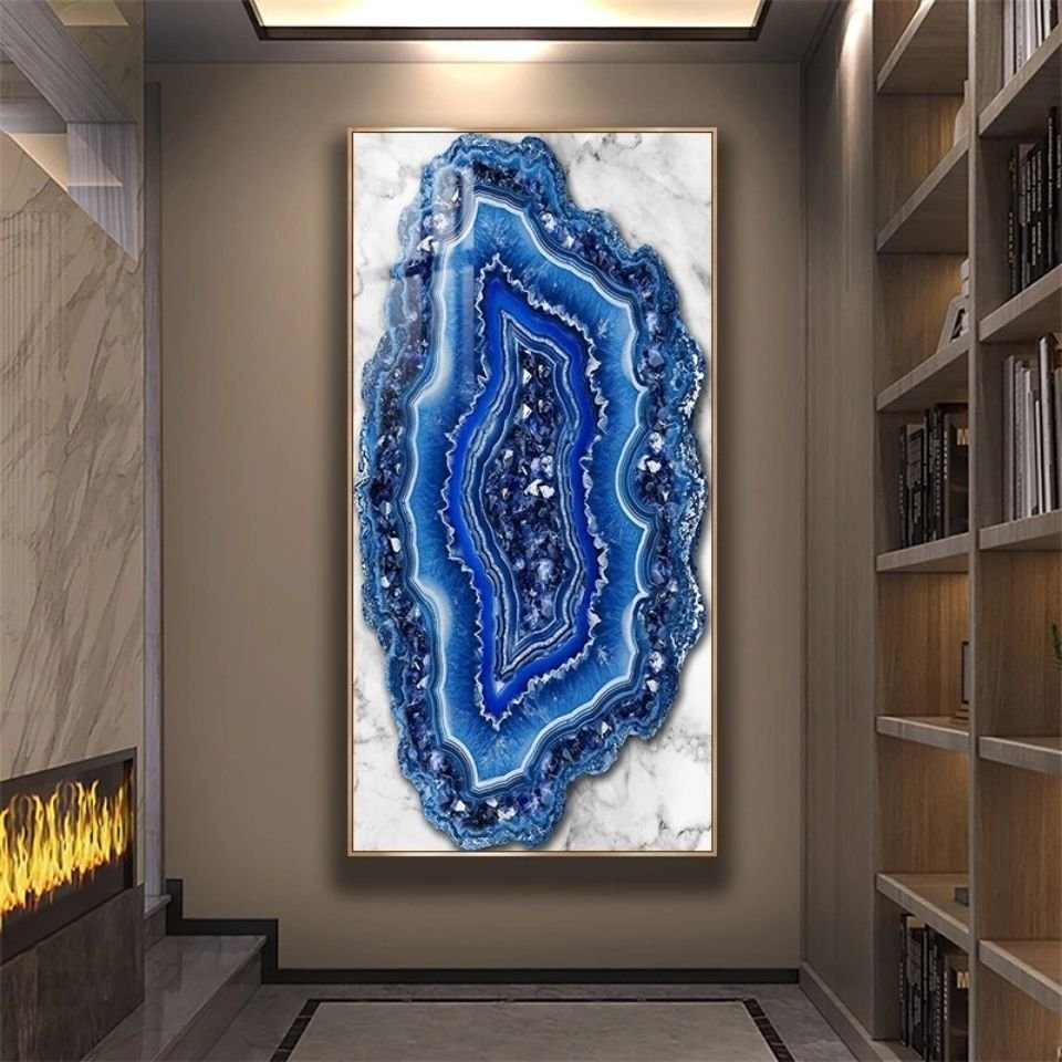 Hot selling abstract modern luxury marble landscape 5d diamond crystal porcelain painting wall art home decor